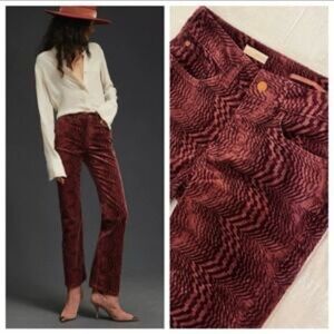 Anthropologie Pilcro Burgundy Straight Whimsigoth Pant Sz -29T Retro Hippie Edgy